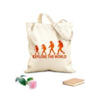 AILOONG High-definition printed tote bags Discover Travel Explore The World Camping 340g/m² thick fabric Reusable