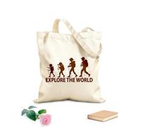 AILOONG High-definition printed tote bags Discover Travel Explore The World Camping 340g/m² thick fabric Reusable