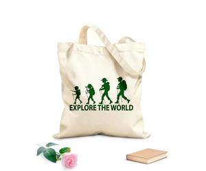 AILOONG High-definition printed tote bags Discover Travel Explore The World Camping 340g/m² thick fabric Reusable