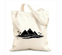 AILOONG High-definition printed tote bags Egypt Tourism Travel Pyramids Palm Trees Desert 12 oz thick fabric Reusable 31x36cm Medium