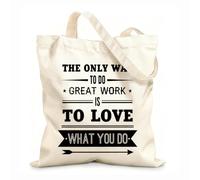 AILOONG High-definition printed tote bags Famous Inspirational Quotes For A Job Well Done 12 oz thick fabric Reusable 31x36cm Medium