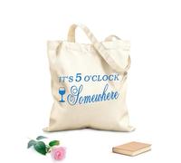 AILOONG High-definition printed tote bags It's 5 O'clock Somewhere 340g/m² thick fabric Reusable