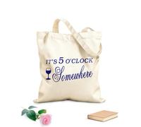 AILOONG High-definition printed tote bags It's 5 O'clock Somewhere 340g/m² thick fabric Reusable