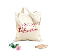 AILOONG High-definition printed tote bags It's 5 O'clock Somewhere 340g/m² thick fabric Reusable
