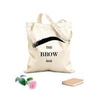 AILOONG High-definition printed tote bags Lettering The Brow Bar Beauty Salon Stylist 12 oz thick fabric Reusable 35x40cm Large