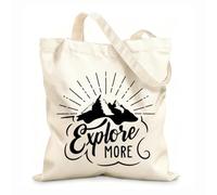 AILOONG High-definition printed tote bags Motivation Phrase Explore More Discover Travel 12 oz thick fabric Reusable 35x40cm Large