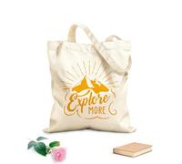 AILOONG High-definition printed tote bags Motivation Phrase Explore More Discover Travel 340g/m² thick fabric Reusable