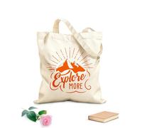 AILOONG High-definition printed tote bags Motivation Phrase Explore More Discover Travel 340g/m² thick fabric Reusable