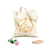 AILOONG High-definition printed tote bags Mountains Compass Logo Travel Agency Adventure 340g/m² thick fabric Reusable