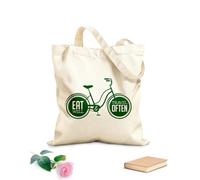AILOONG High-definition printed tote bags Phrase Eat Well Travel Often Kitchen 340g/m² thick fabric Reusable