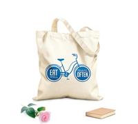 AILOONG High-definition printed tote bags Phrase Eat Well Travel Often Kitchen 340g/m² thick fabric Reusable