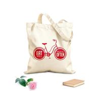 AILOONG High-definition printed tote bags Phrase Eat Well Travel Often Kitchen 340g/m² thick fabric Reusable