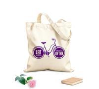 AILOONG High-definition printed tote bags Phrase Eat Well Travel Often Kitchen 340g/m² thick fabric Reusable