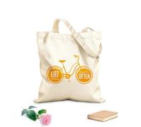 AILOONG High-definition printed tote bags Phrase Eat Well Travel Often Kitchen 340g/m² thick fabric Reusable