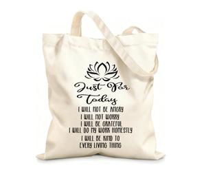 AILOONG High-definition printed tote bags Reiki Principles Prayer Lotus Inspirational Quotes Yoga Studio 12 oz thick fabric Reusable 31x36cm Medium