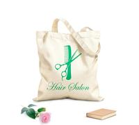 AILOONG High-definition printed tote bags Scissors Comb Beauty Hair Salon Hairstyle 340g/m² thick fabric Reusable