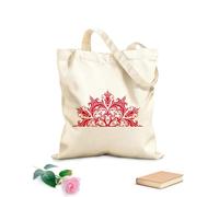 AILOONG High-definition printed tote bags Semicircle Mandala Zen Lotus Mandala Indian Yoga Boho Style 340g/m² thick fabric Reusable