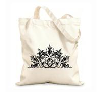 AILOONG High-definition printed tote bags Semicircle Mandala Zen Lotus Mandala Indian Yoga Boho Style 12 oz thick fabric Reusable 35x40cm Large