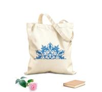 AILOONG High-definition printed tote bags Semicircle Mandala Zen Lotus Mandala Indian Yoga Boho Style 340g/m² thick fabric Reusable