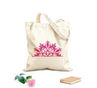 AILOONG High-definition printed tote bags Semicircle Mandala Zen Lotus Mandala Indian Yoga Boho Style 340g/m² thick fabric Reusable