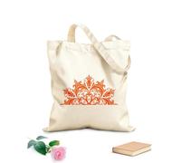 AILOONG High-definition printed tote bags Semicircle Mandala Zen Lotus Mandala Indian Yoga Boho Style 340g/m² thick fabric Reusable