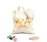 AILOONG High-definition printed tote bags Skull Bones Skeleton Corpse Grave Dead Fire 340g/m² thick fabric Reusable