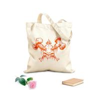 AILOONG High-definition printed tote bags Skull Bones Skeleton Corpse Grave Dead Fire 340g/m² thick fabric Reusable