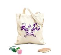 AILOONG High-definition printed tote bags Skull Bones Skeleton Corpse Grave Dead Fire 340g/m² thick fabric Reusable