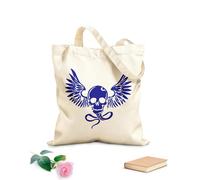 AILOONG High-definition printed tote bags Skull Skeleton Wings Snake Monster Bones 340g/m² thick fabric Reusable