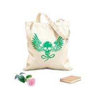 AILOONG High-definition printed tote bags Skull Skeleton Wings Snake Monster Bones 340g/m² thick fabric Reusable