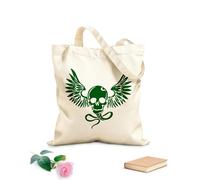 AILOONG High-definition printed tote bags Skull Skeleton Wings Snake Monster Bones 340g/m² thick fabric Reusable