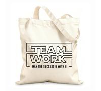 AILOONG High-definition printed tote bags Success Teamwork Words Job Work Office 12 oz thick fabric Reusable 31x36cm Medium