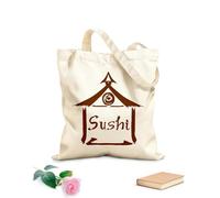 AILOONG High-definition printed tote bags Sushi Bar Japanese Food Asian Restaurant 340g/m² thick fabric Reusable