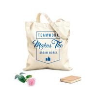 AILOONG High-definition printed tote bags Teamwork Makes The Dream Work Office Style 340g/m² thick fabric Reusable