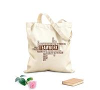 AILOONG High-definition printed tote bags Teamwork Words Office Space Idea Business Team Work 340g/m² thick fabric Reusable