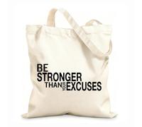 AILOONG High-definition printed tote bags The Gymnasticsnasium Is More Powerful Than Your Excuses Workout Fitnesscenter Motivation 12 oz thick fabric Reusable 25x30cm Small