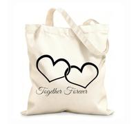 AILOONG High-definition printed tote bags Together Forever Master Room Love Romance 12 oz thick fabric Reusable 25x30cm Small