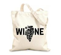 AILOONG High-definition printed tote bags Wine Vine Grape Wine Shops Bars 12 oz thick fabric Reusable 25x30cm Small