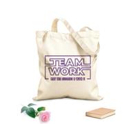 AILOONG High-definition printed tote bags Words Teamwork Star Wars Work Office 340g/m² thick fabric Reusable
