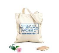 AILOONG High-definition printed tote bags Words Teamwork Star Wars Work Office 340g/m² thick fabric Reusable