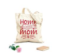 AILOONG Home Is Where Mom Is Cotton Canvas Shoulder Bags 340g/m² thick fabric Uses as a tool bag