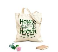 AILOONG Home Is Where Mom Is Cotton Canvas Shoulder Bags 340g/m² thick fabric Uses as a tool bag