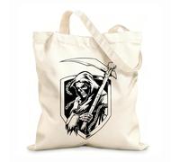 AILOONG Horror Night Dead Skull Darkness Death Scythe Unbleached Canvas Tote Bag 12 oz thick fabric Uses as a tool bag 35x40cm Large