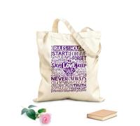 AILOONG House Rules Inspirational Quote Unbleached Canvas Tote Bag 340g/m² thick fabric Uses as a tool bag