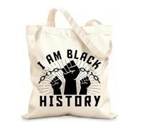 AILOONG i am history history day Customizable pattern canvas bags 12 oz thick fabric Matches clothing 25x30cm Small