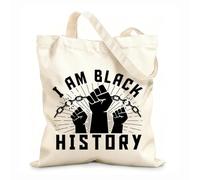 AILOONG i am history history day Customizable pattern canvas bags 12 oz thick fabric Matches clothing 31x36cm Medium