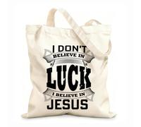 AILOONG i don't believe in luck i believe in jesus Customizable pattern canvas bags 12 oz thick fabric Matches clothing 35x40cm Large