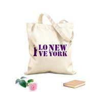 AILOONG i love new york typography lettering and liberty statue design Customizable pattern canvas bags 340g/m² thick fabric Matches clothing