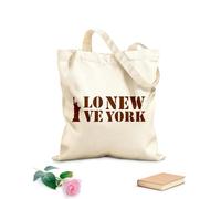 AILOONG i love new york typography lettering and liberty statue design Customizable pattern canvas bags 340g/m² thick fabric Matches clothing