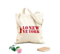 AILOONG i love new york typography lettering and liberty statue design Customizable pattern canvas bags 340g/m² thick fabric Matches clothing